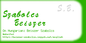 szabolcs beiszer business card